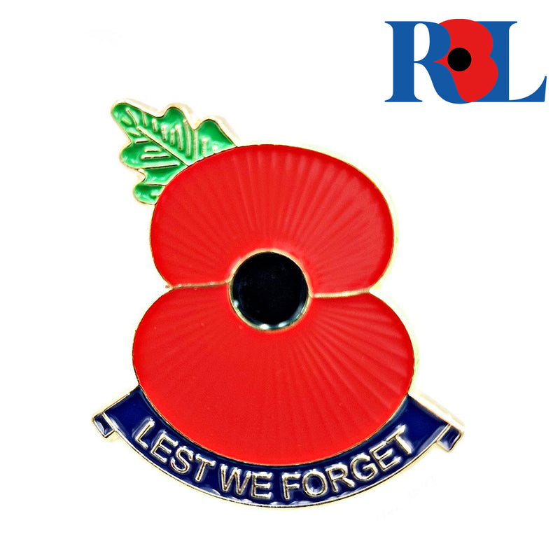 RBL - Lest We Forget Scroll Poppy Pin