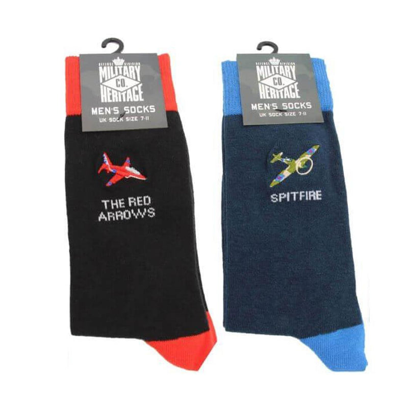 Military Heritage Spitfire and Red Arrows Sock (Multipack - 2 Pairs)