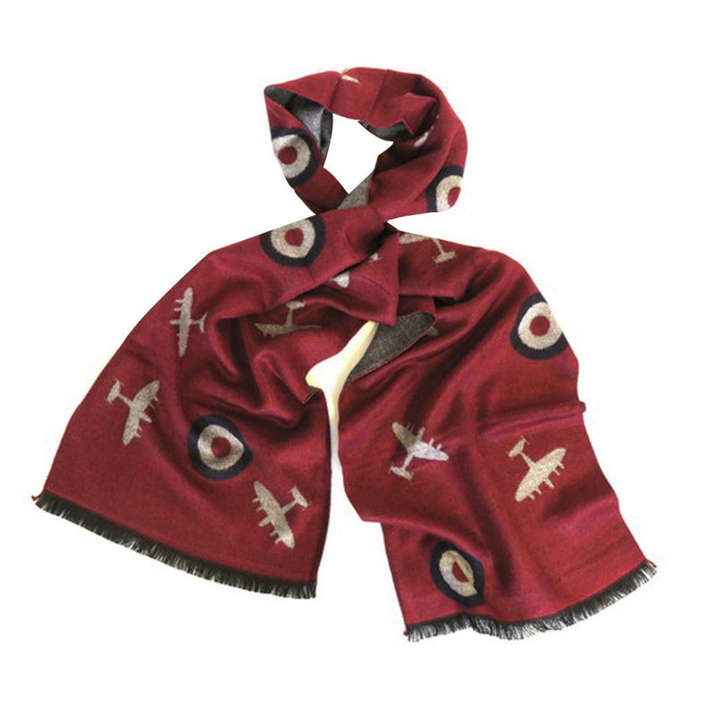 Red RAF Aircraft and Roundel Scarf
