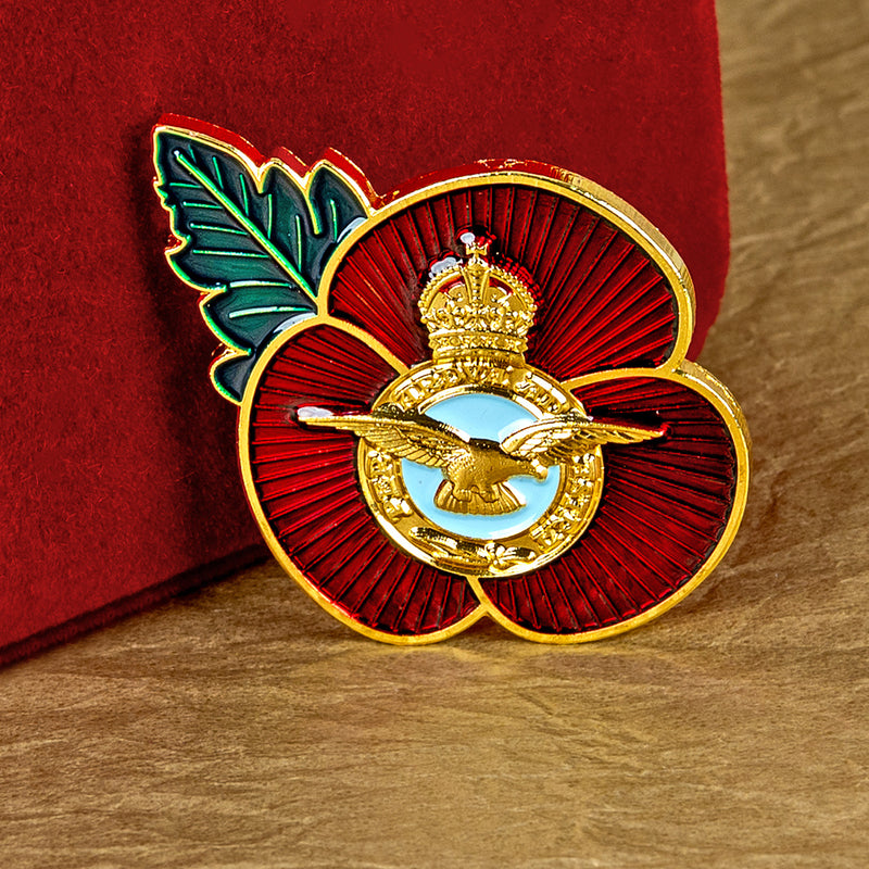 Poppy Pin Badge RAF Crest