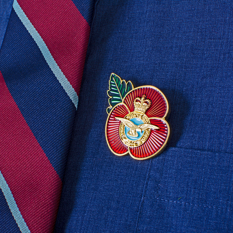 Poppy Pin with RAF Crest