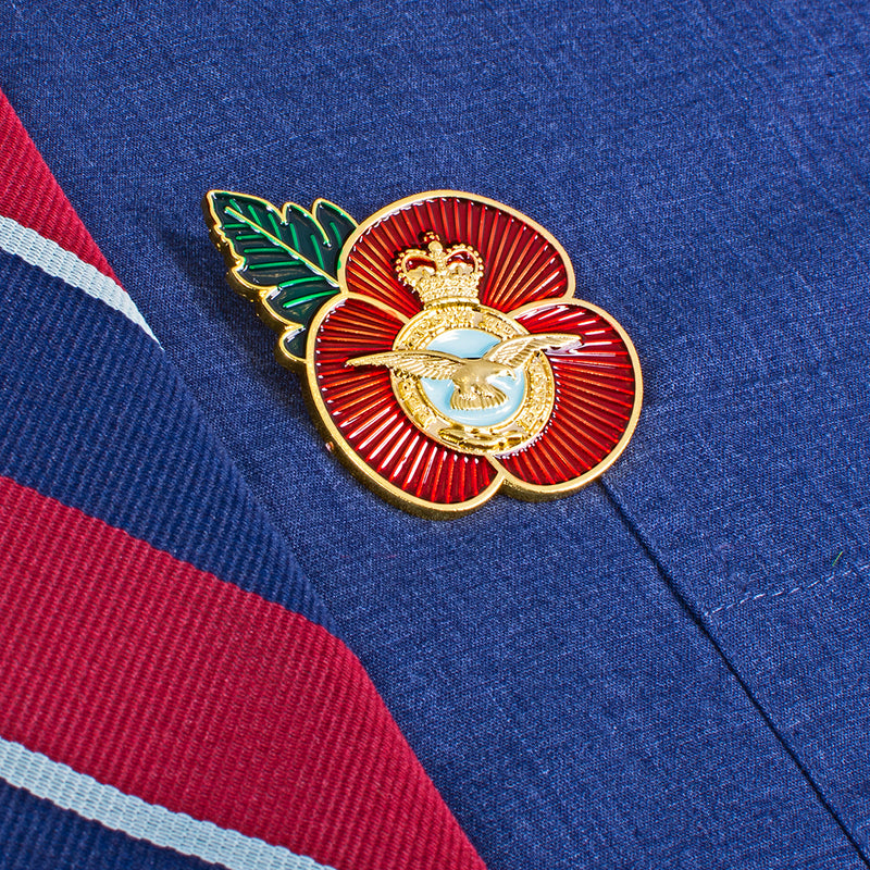Poppy Pin with RAF Emblem Crest