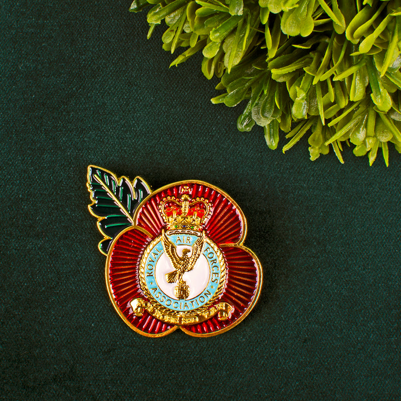 Poppy Pin Badge RAF Association Crest