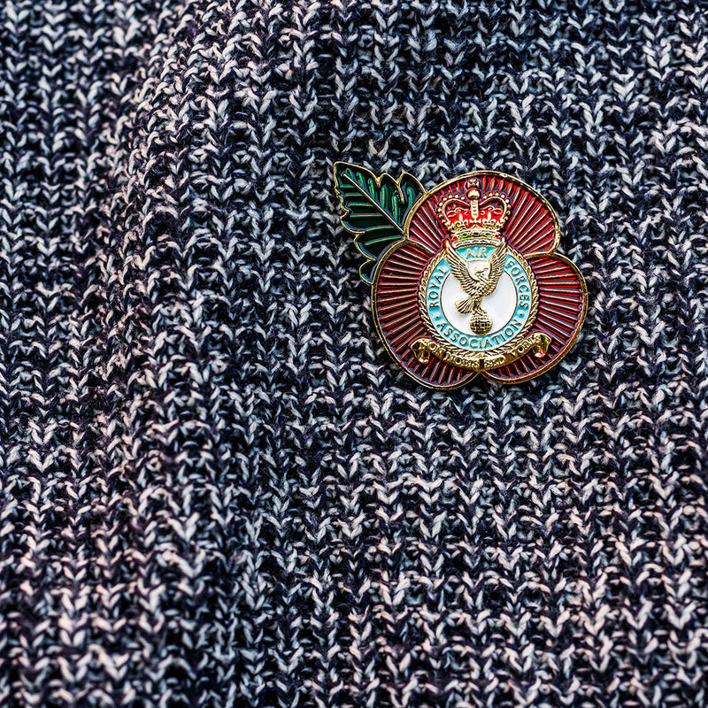 RAF Association Crest Poppy Pin