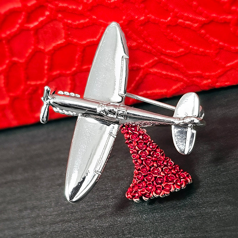 Spitfire Falling Poppies Brooch