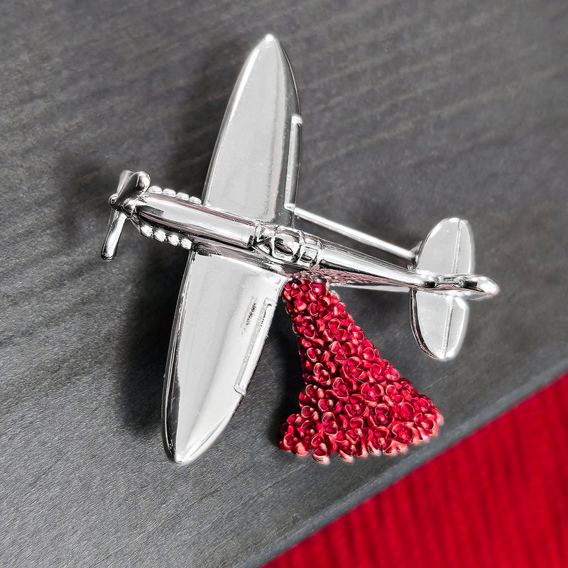 Spitfire Falling Poppies Brooch