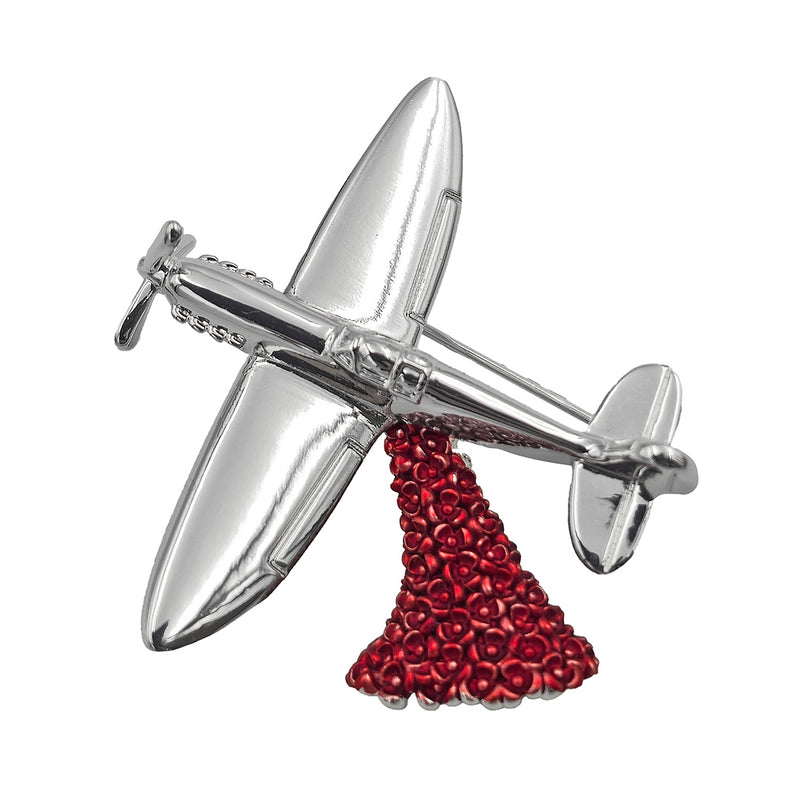 Spitfire Falling Poppies Brooch