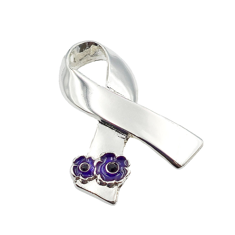 Poppy Purple Ribbon Pin