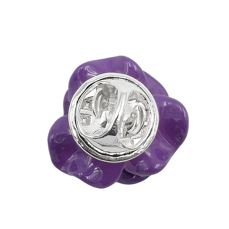 Poppy Purple Flower Lapel Pin
