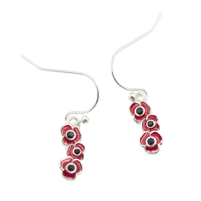 Red Poppy Drop Earrings