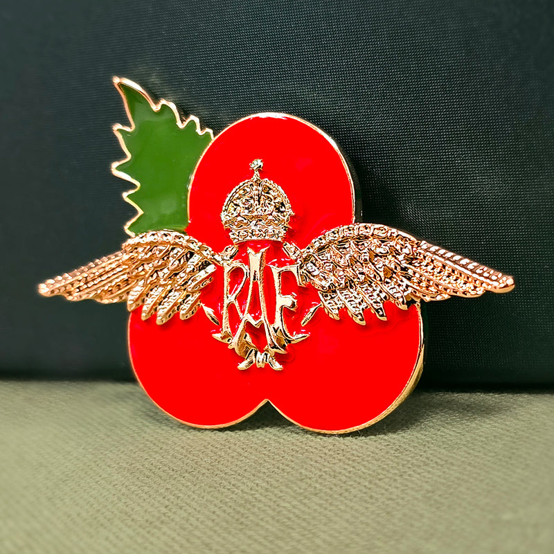 RAF Wings Poppy Brooch
