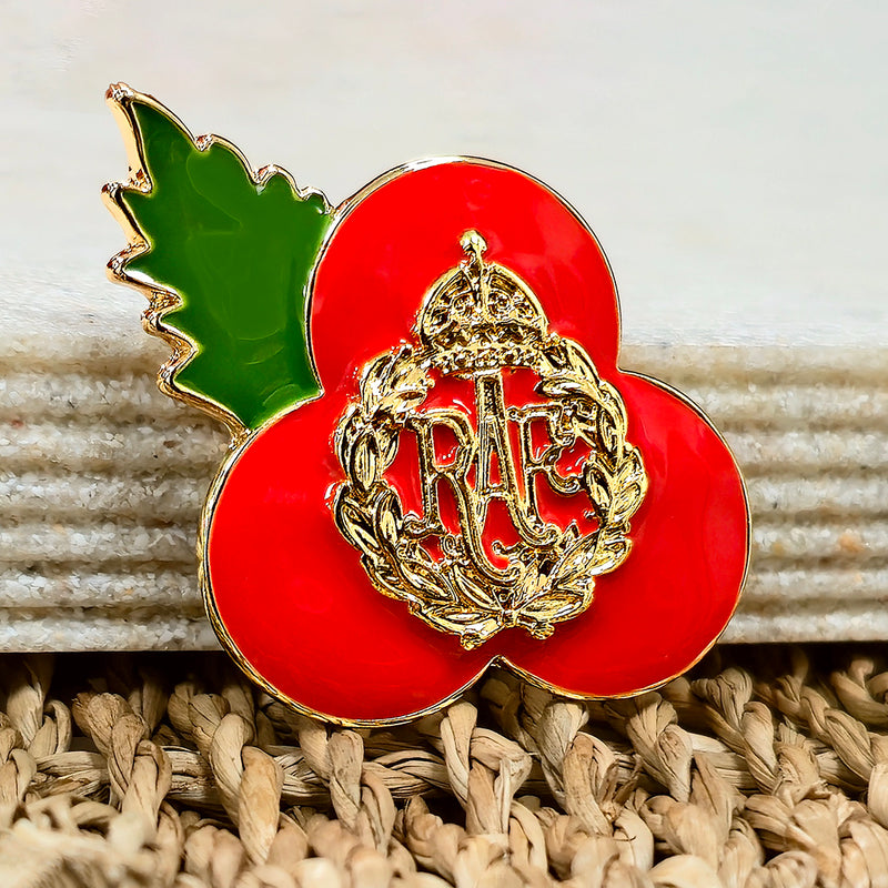 RAF Cap Badge Poppy Brooch