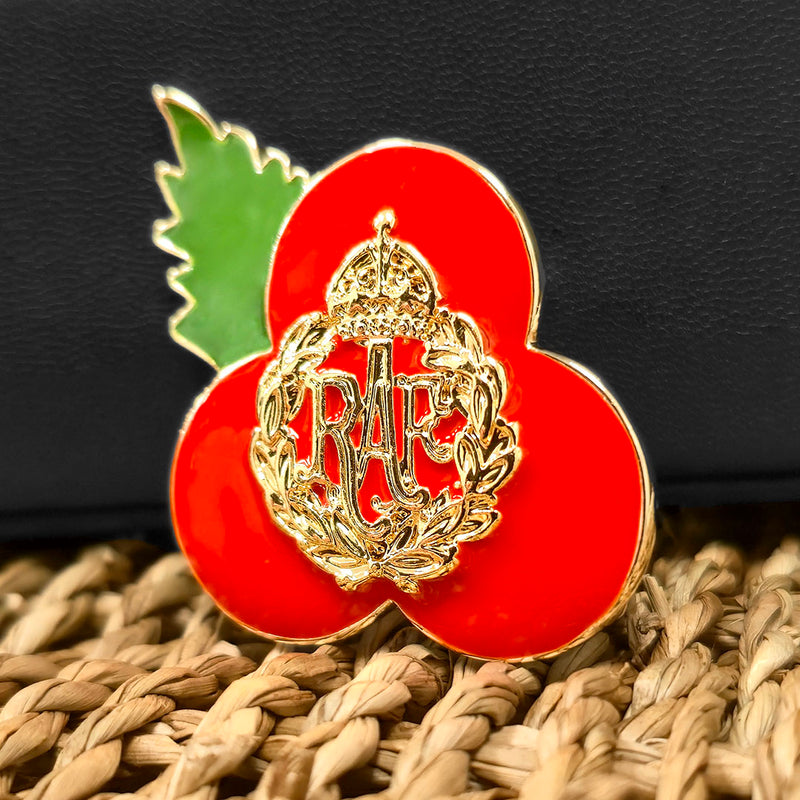 RAF Cap Badge Poppy Brooch