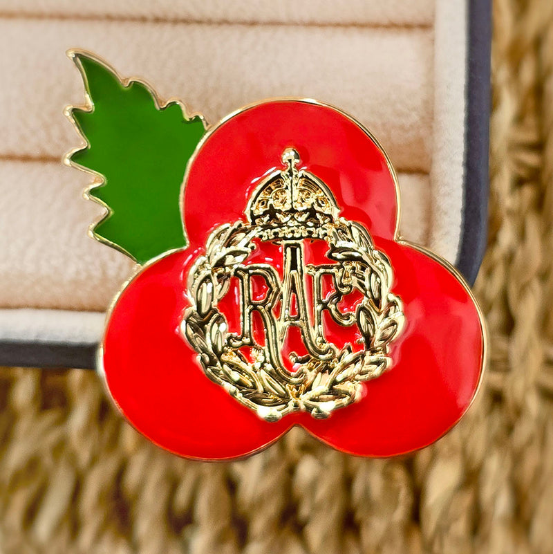 RAF Cap Badge Poppy Brooch