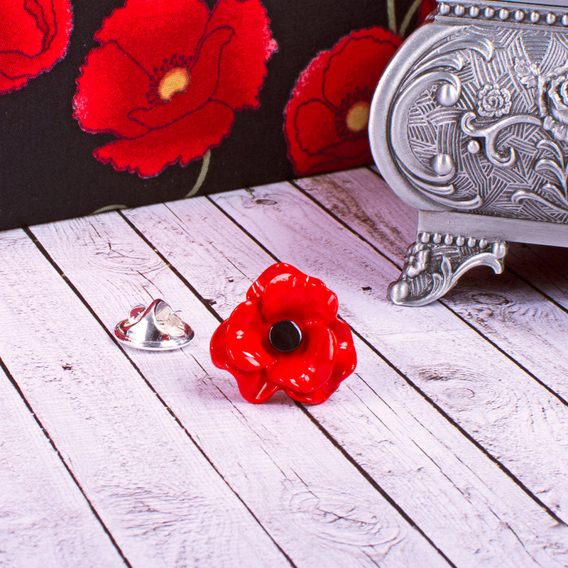 Red Poppy Lapel Pin