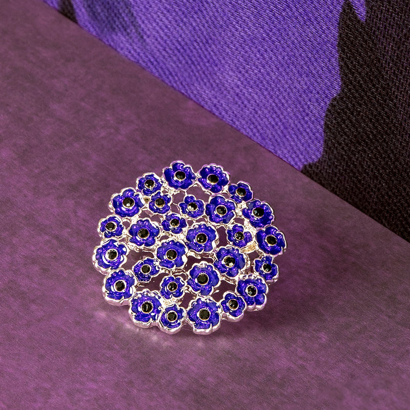 Purple Poppy Posy Brooch