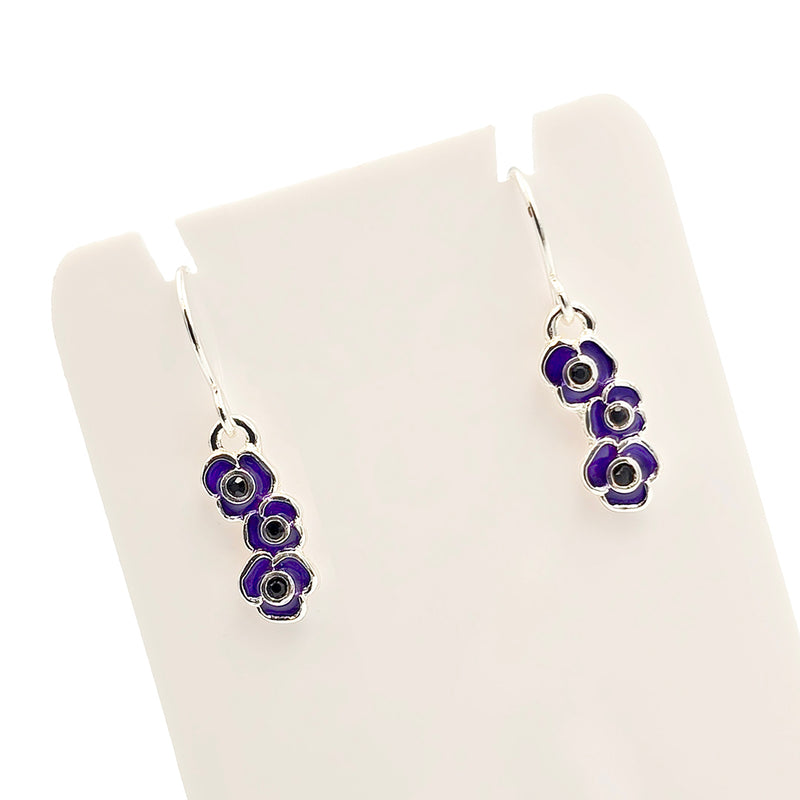 Purple Poppy Drop Earrings