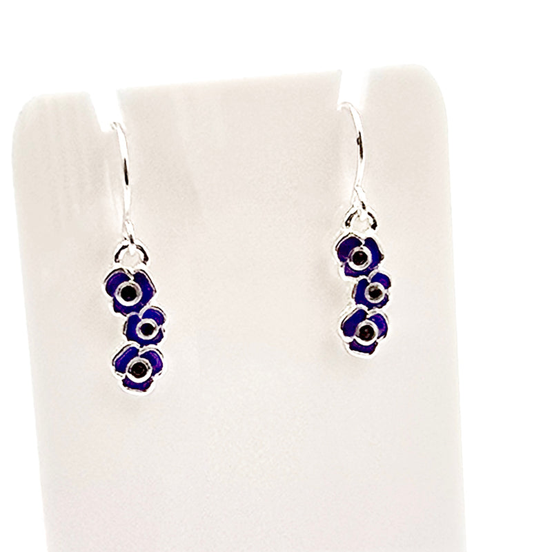 Purple Poppy Drop Earrings