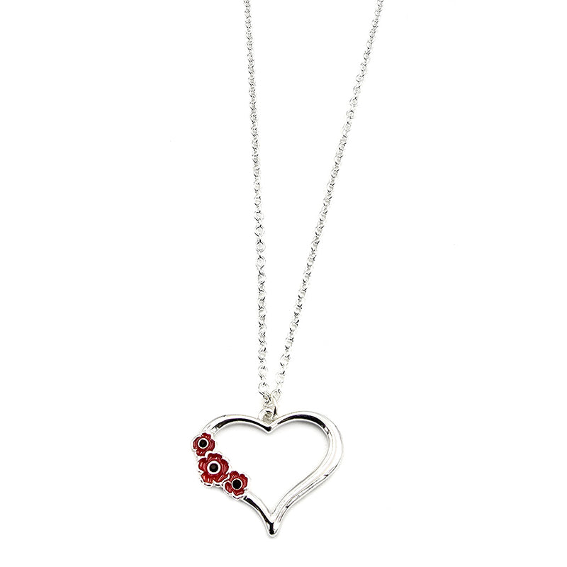Red Poppy Heart Pendant