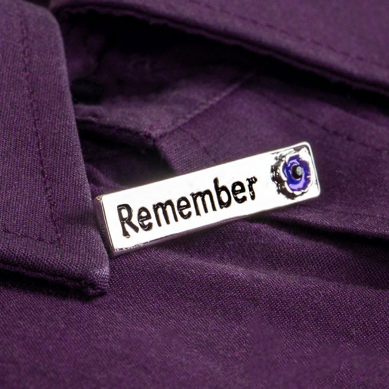 Purple Poppy Remember Brooch