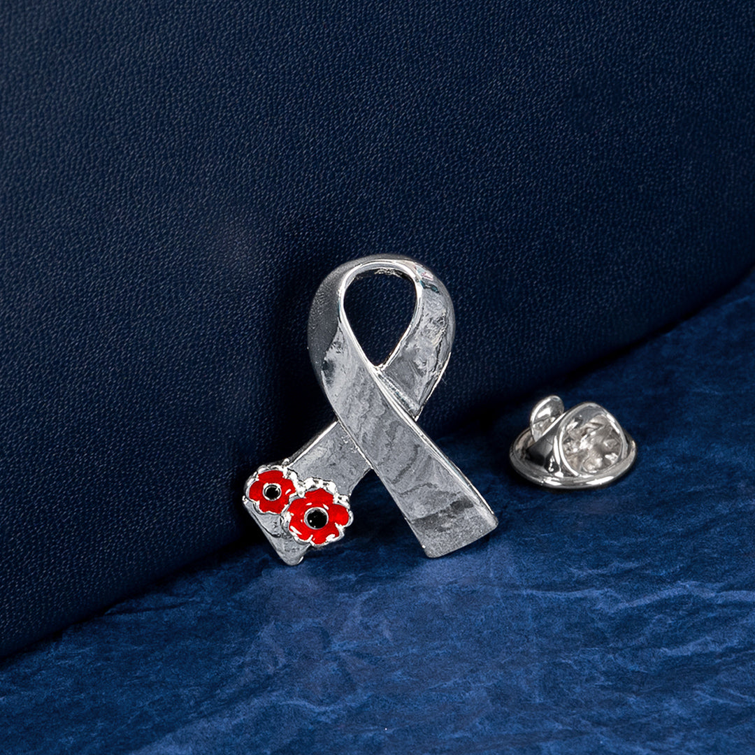 Poppy Red Ribbon Pin - RAFATRAD