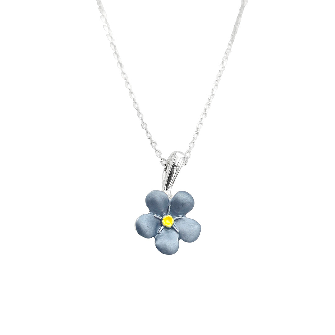 Forget Me Not Flower Pendant Flower Necklace Forget Me Not
