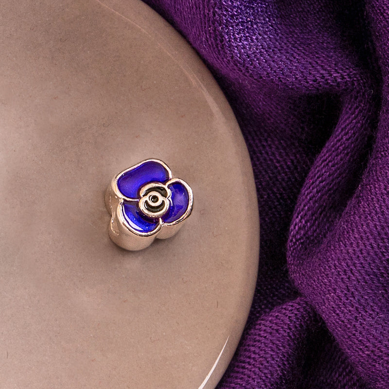 Purple Poppy Charm Bead