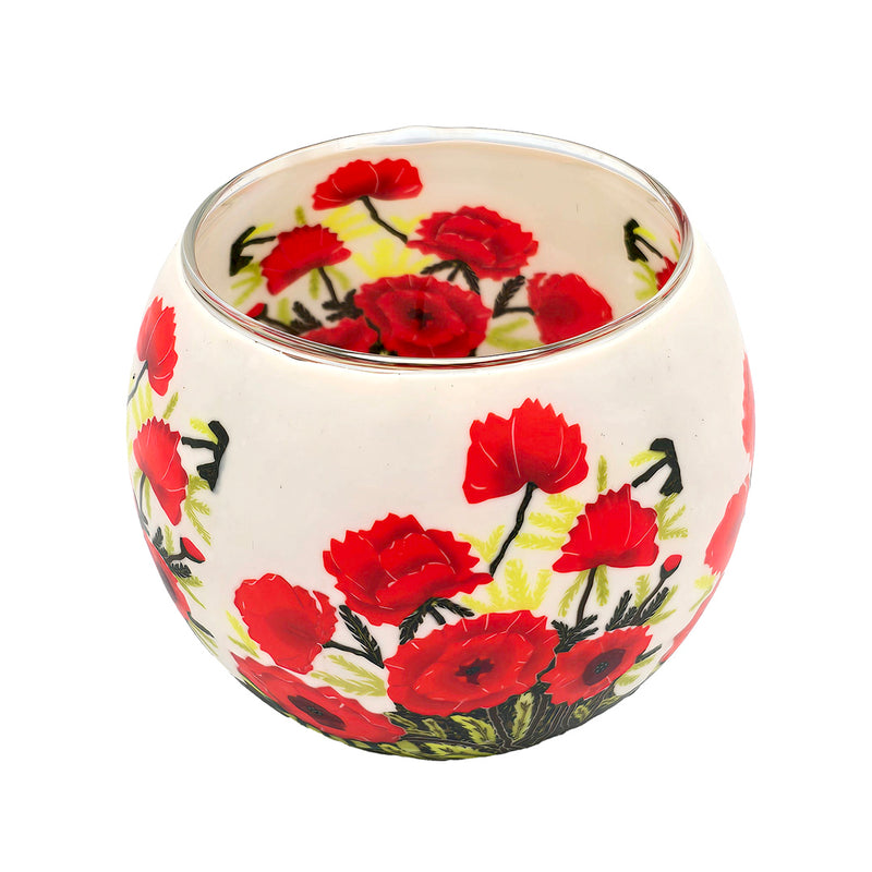 Classic Poppy Glass Candle Holder