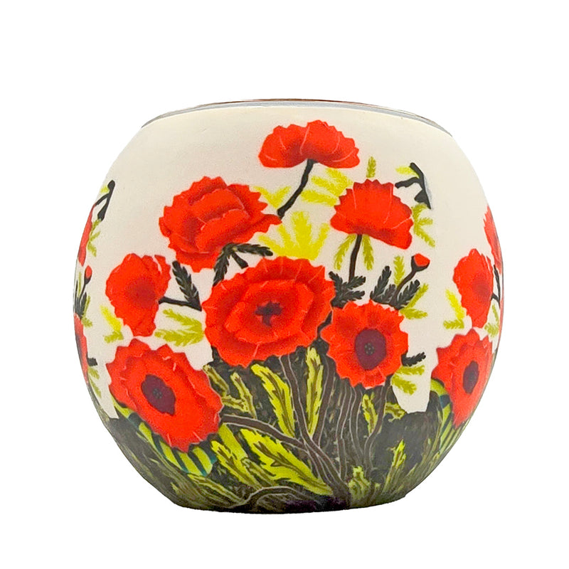 Classic Poppy Glass Candle Holder