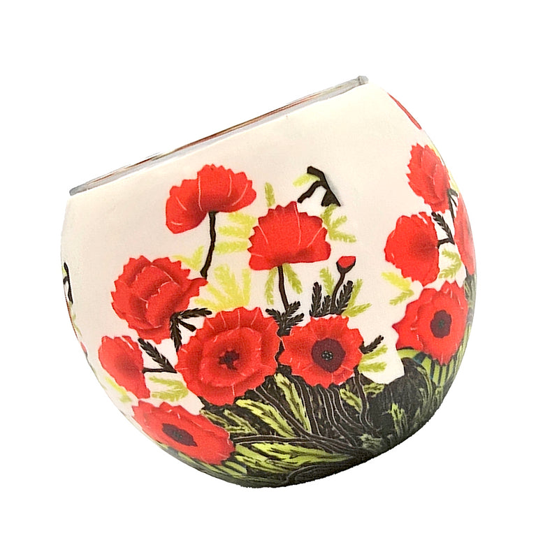 Classic Poppy Glass Candle Holder