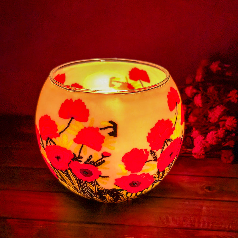 Poppy Glass Candle Holder