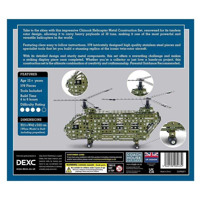 Chinook Helicopter Metal Construction Set