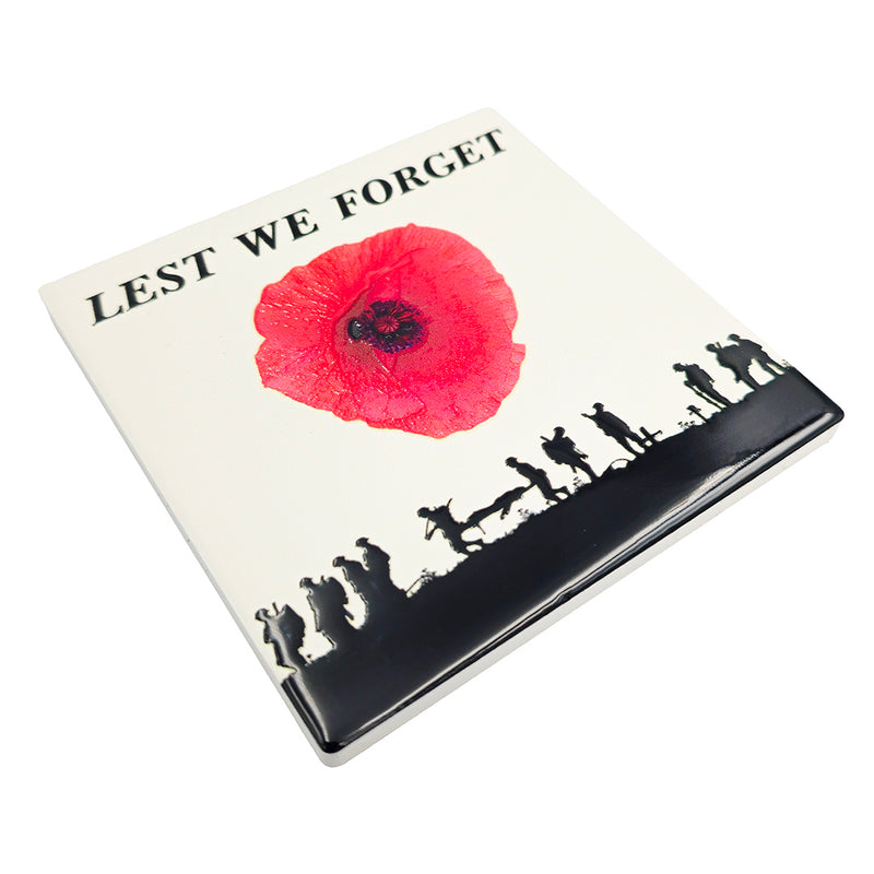 Lest We Forget Ceramic Coaster