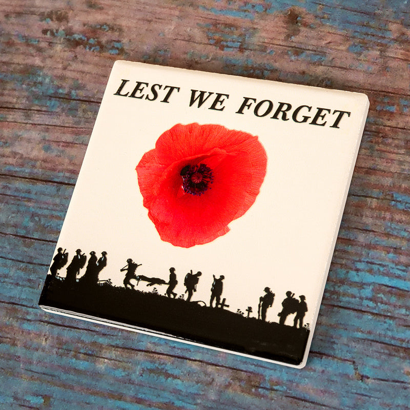 Lest We Forget Ceramic Coaster