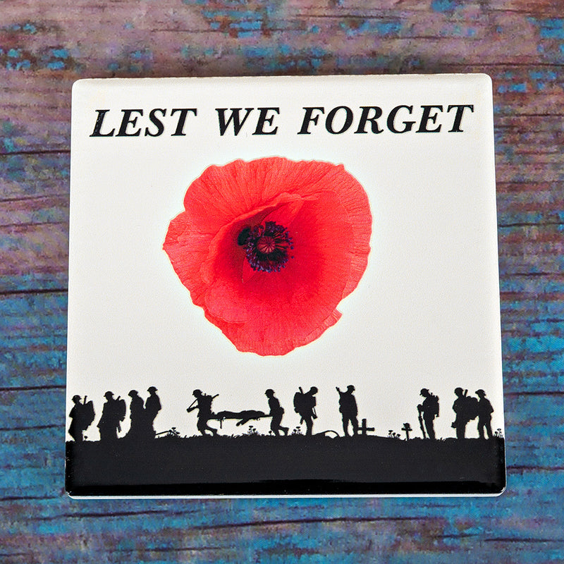Lest We Forget Ceramic Coaster