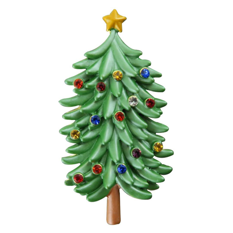 Christmas Tree Coloured Stones Brooch