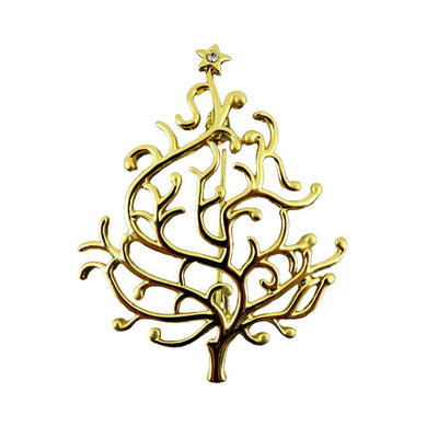 Christmas Tree Filigree Brooch