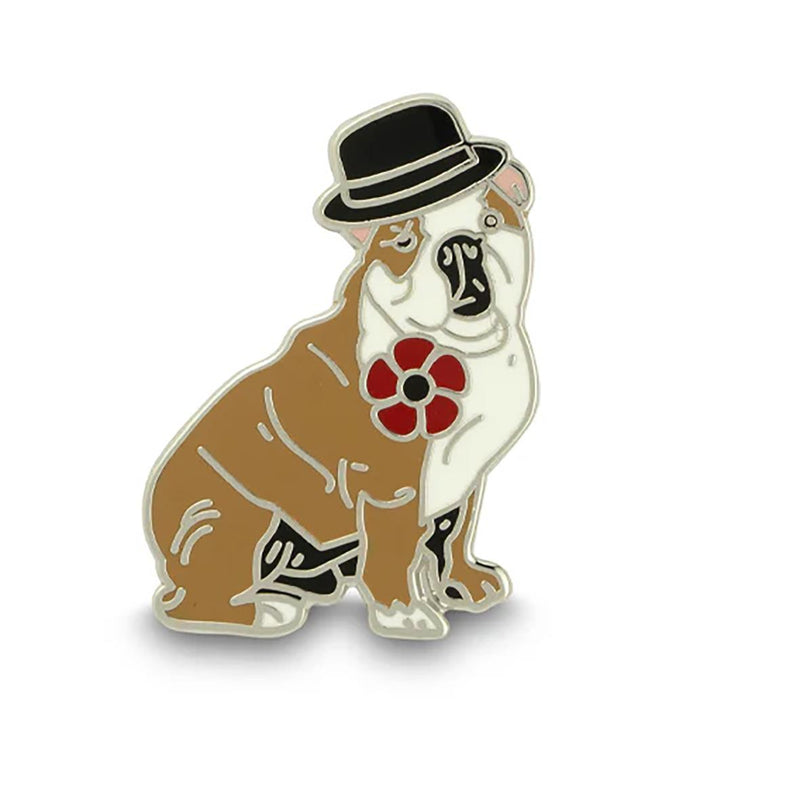 Churchill Bulldog Poppy Pin