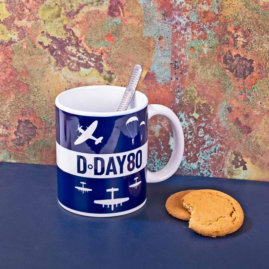D-Day 80 Blue Ceramic Mug | RAF Gifts | RAFATRAD - RAFATRAD