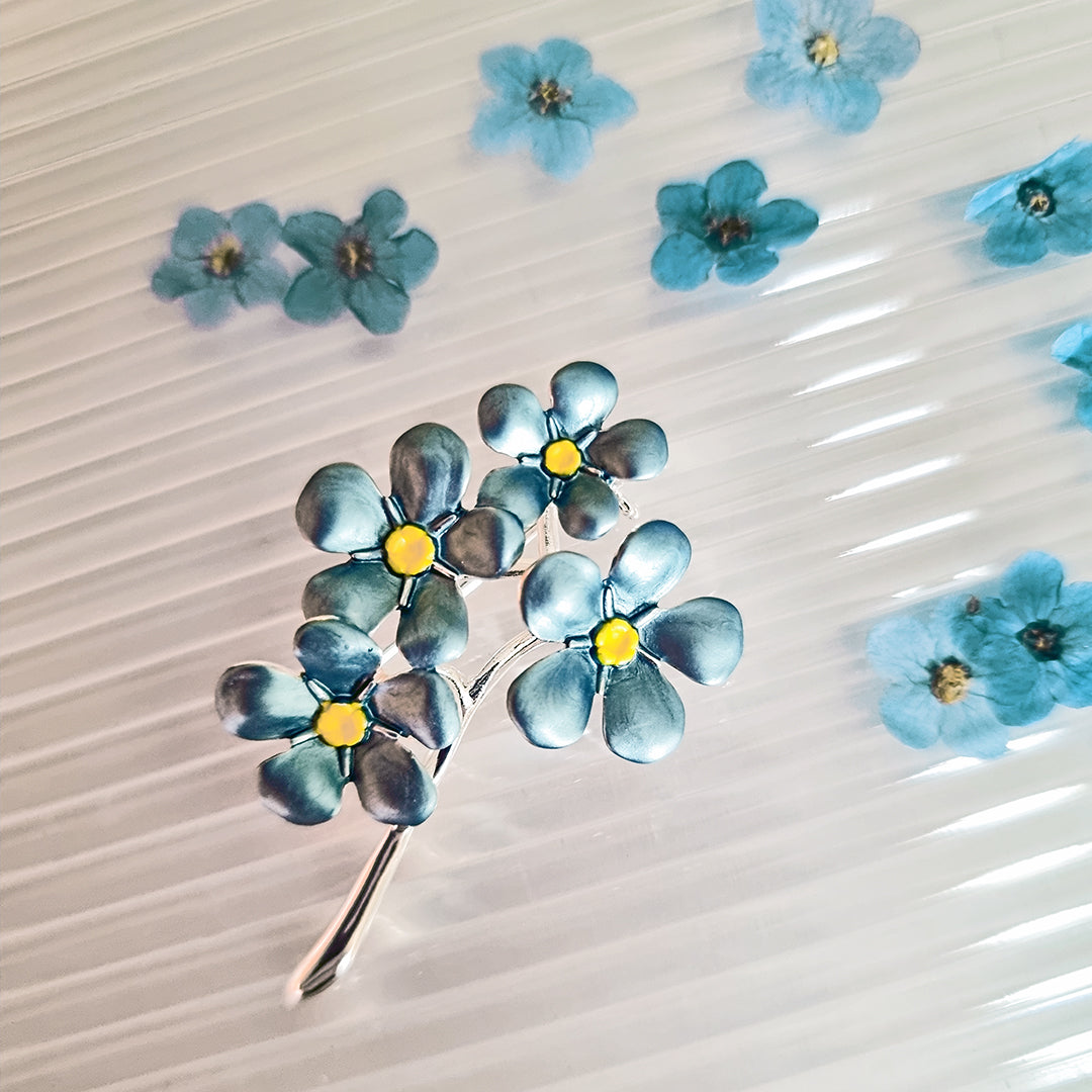Aazon.co: Forget E Not Blue Flower Lapel Pin - Foto 5