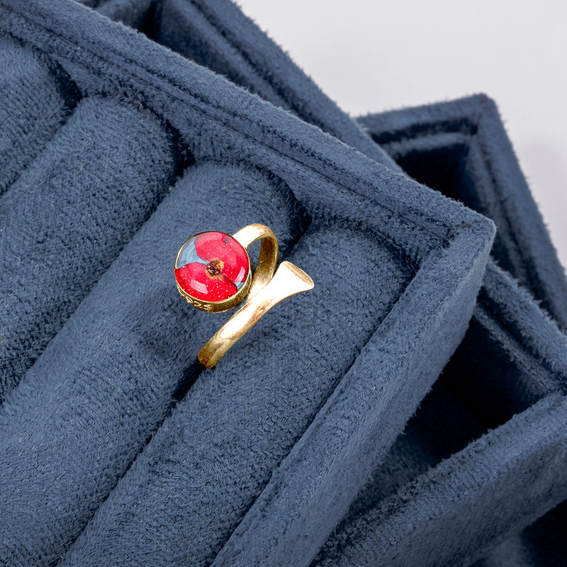 Gold plated Poppy ring