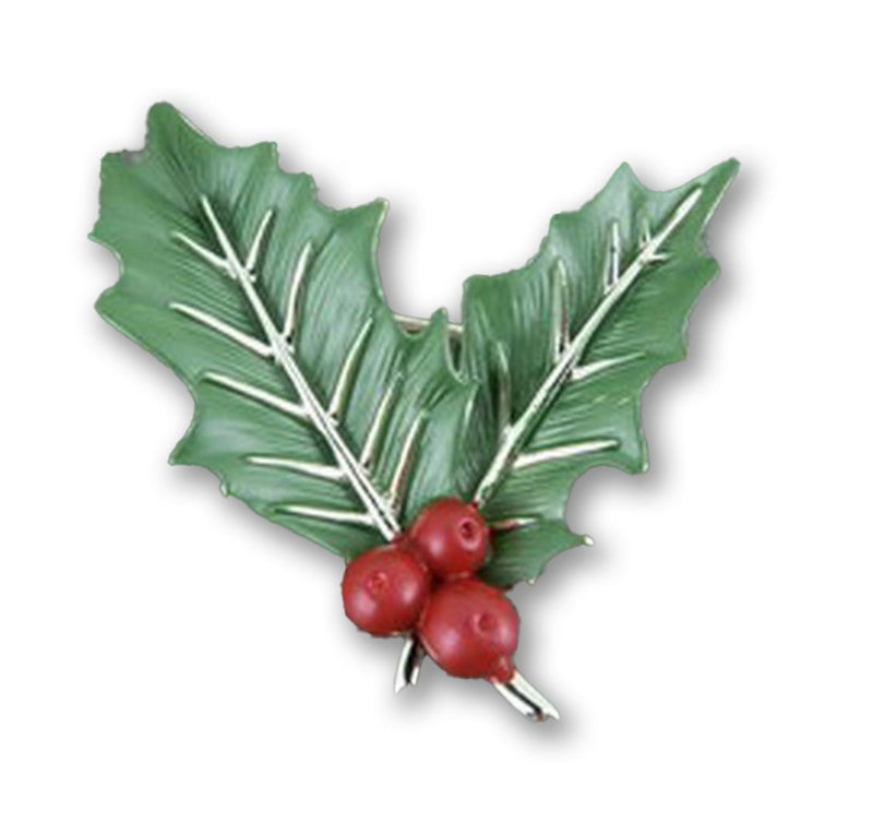 Holly Christmas Brooch