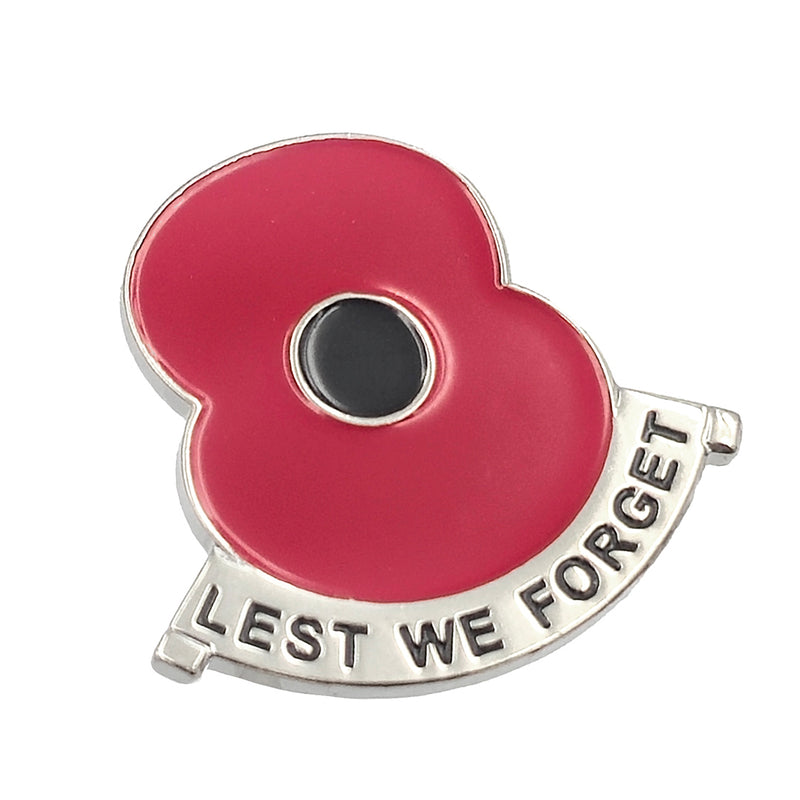 Poppy Silver Scroll Pin
