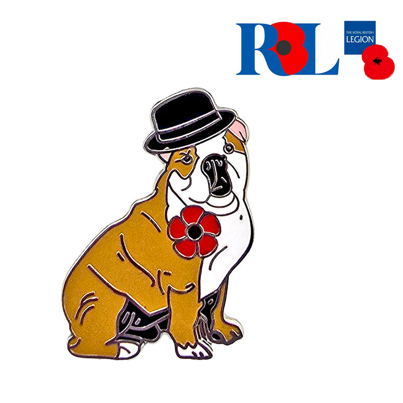 Churchill Bulldog Poppy Pin