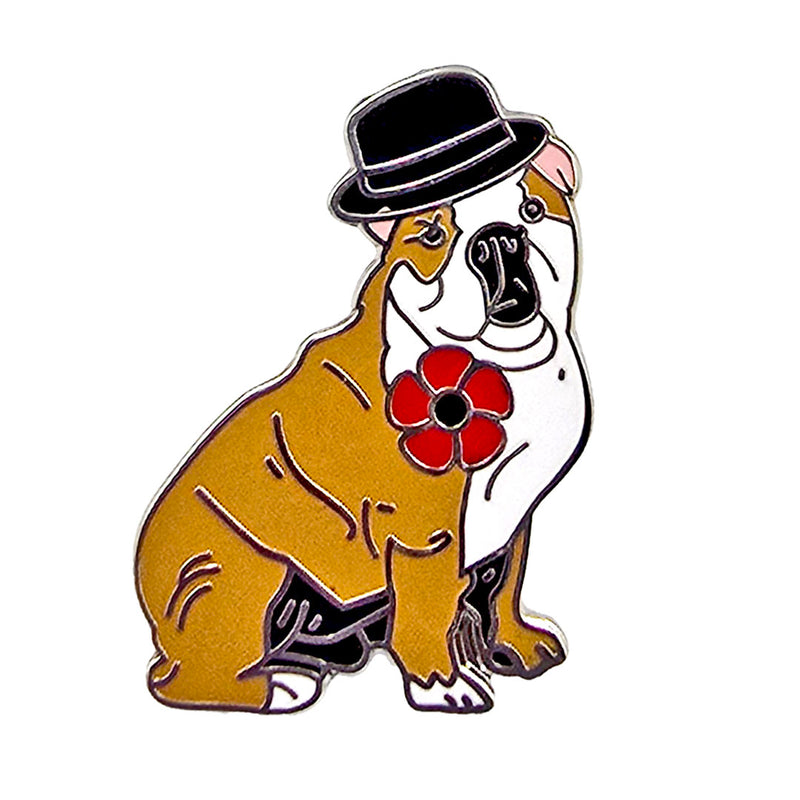 Churchill Bulldog Poppy Pin