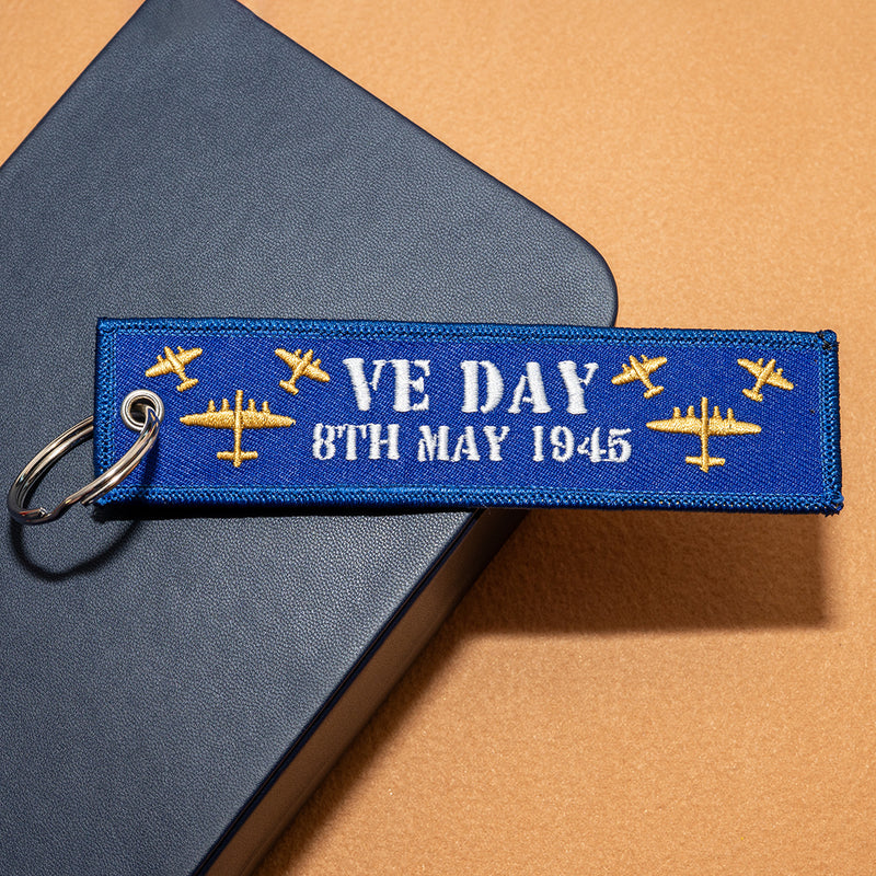 VE Day 80 Embroidered Keyring