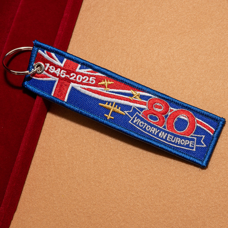 VE Day 80 Embroidered Keyring