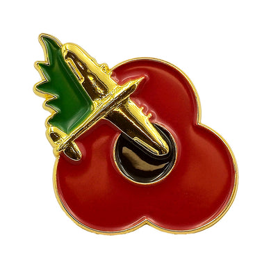 Hurricane Poppy Pin Leaf 3cm