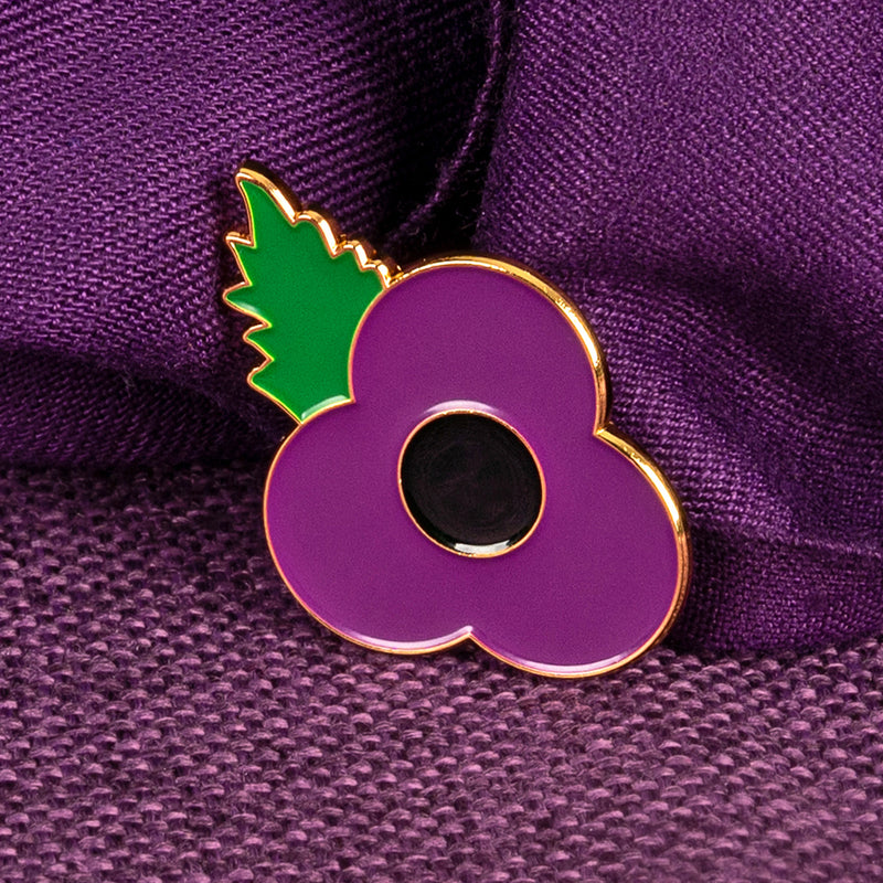 Purple Poppy Pin Leaf 3cm