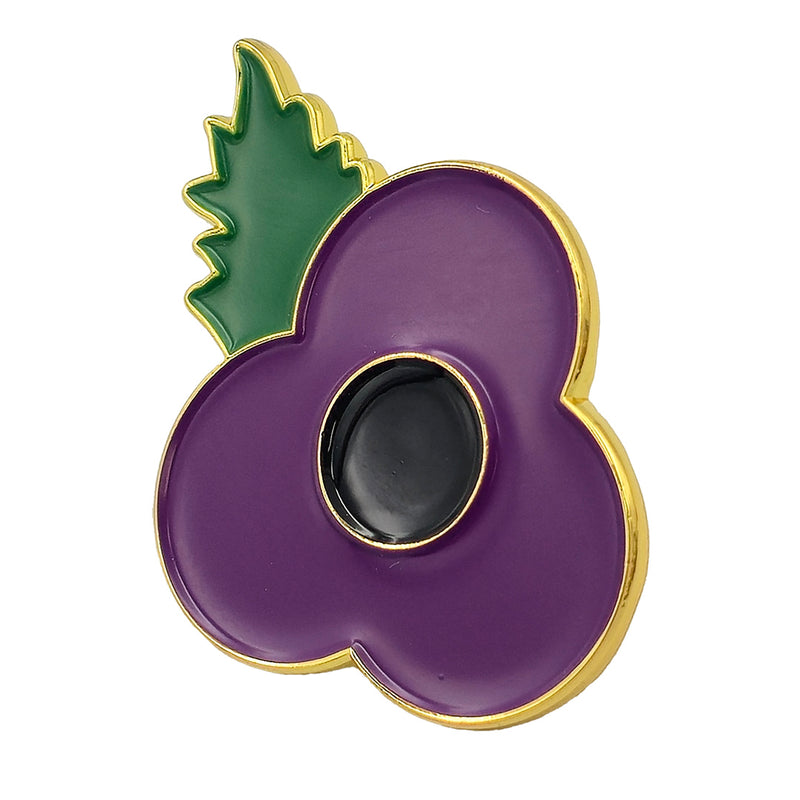Purple Poppy Pin Leaf 3cm